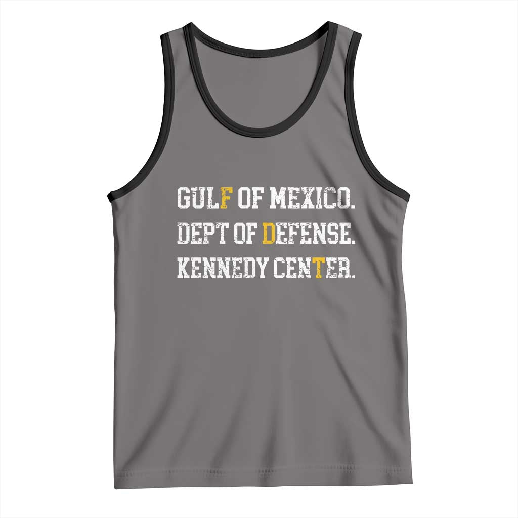 Subtle FDT Tank Top Vintage Gulf of Mexico Dept Of Defense Kennedy Center TS10 Deep Heather Black Print Your Wear