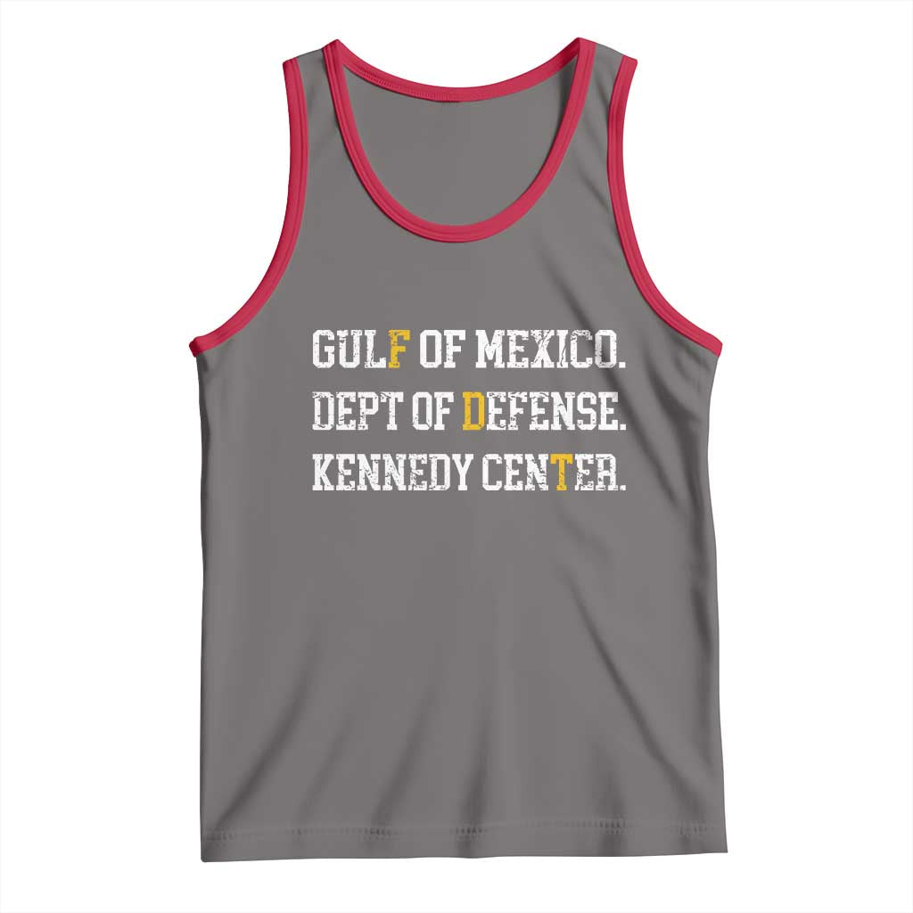 Subtle FDT Tank Top Vintage Gulf of Mexico Dept Of Defense Kennedy Center TS10 Deep Heather Red Print Your Wear