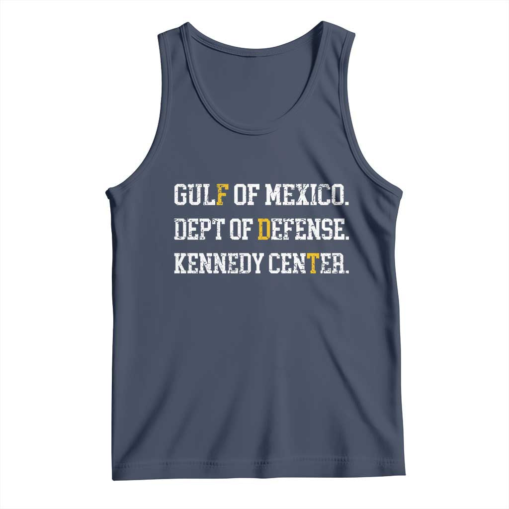 Subtle FDT Tank Top Vintage Gulf of Mexico Dept Of Defense Kennedy Center TS10 Navy Print Your Wear