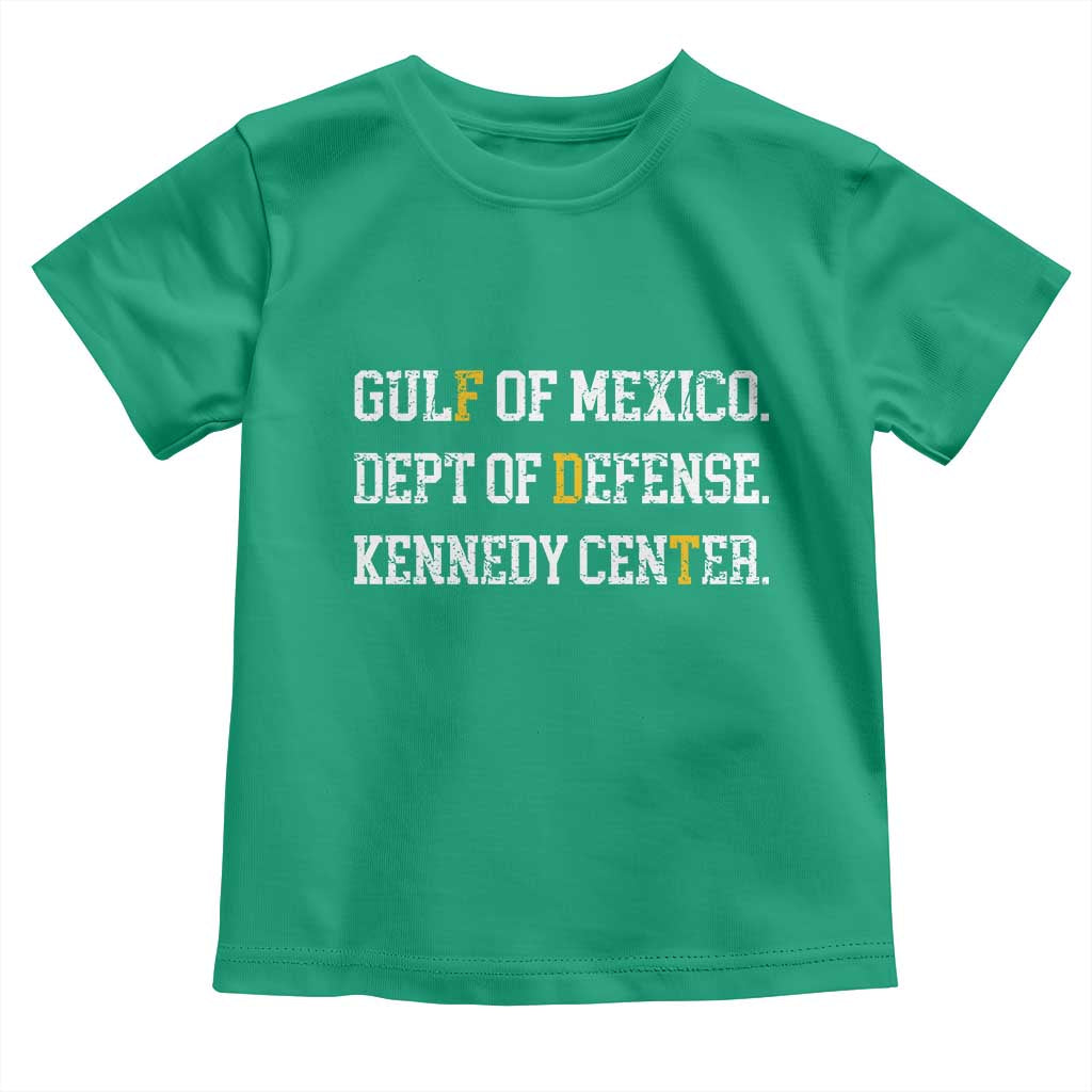 Subtle FDT Toddler T Shirt Vintage Gulf of Mexico Dept Of Defense Kennedy Center TS10 Irish Green Print Your Wear