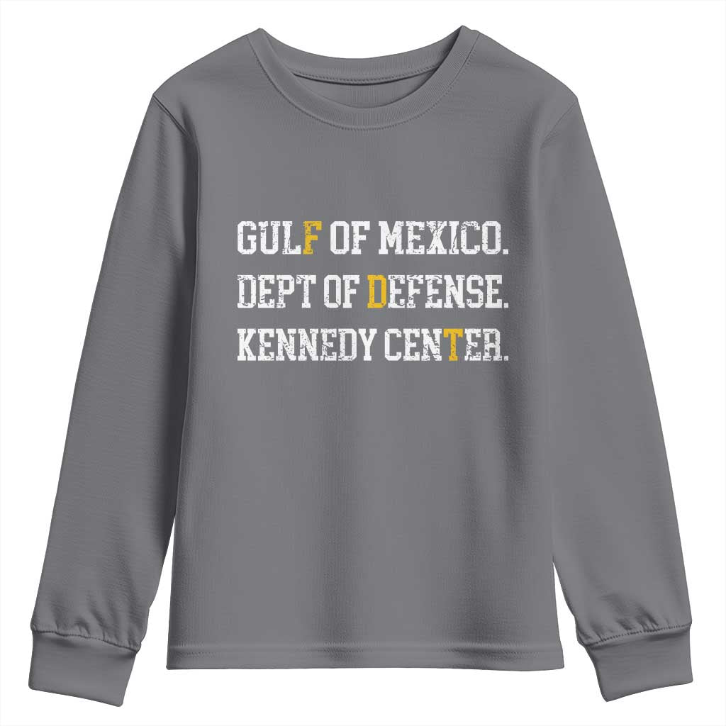 Subtle FDT Youth Sweatshirt Vintage Gulf of Mexico Dept Of Defense Kennedy Center TS10 Charcoal Print Your Wear