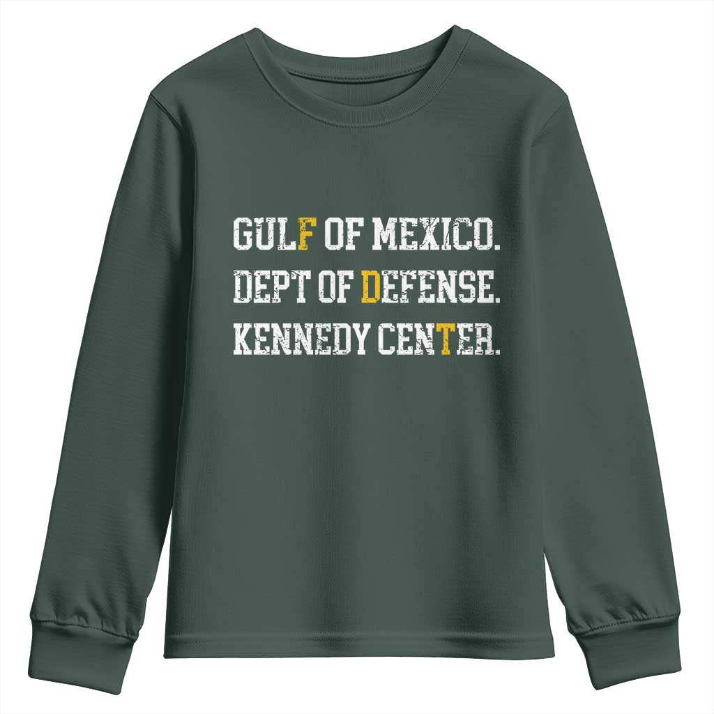 Subtle FDT Youth Sweatshirt Vintage Gulf of Mexico Dept Of Defense Kennedy Center TS10 Dark Forest Green Print Your Wear