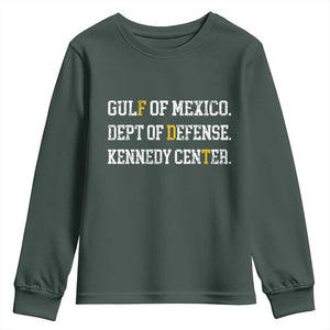 Subtle FDT Youth Sweatshirt Vintage Gulf of Mexico Dept Of Defense Kennedy Center TS10 Dark Forest Green Print Your Wear