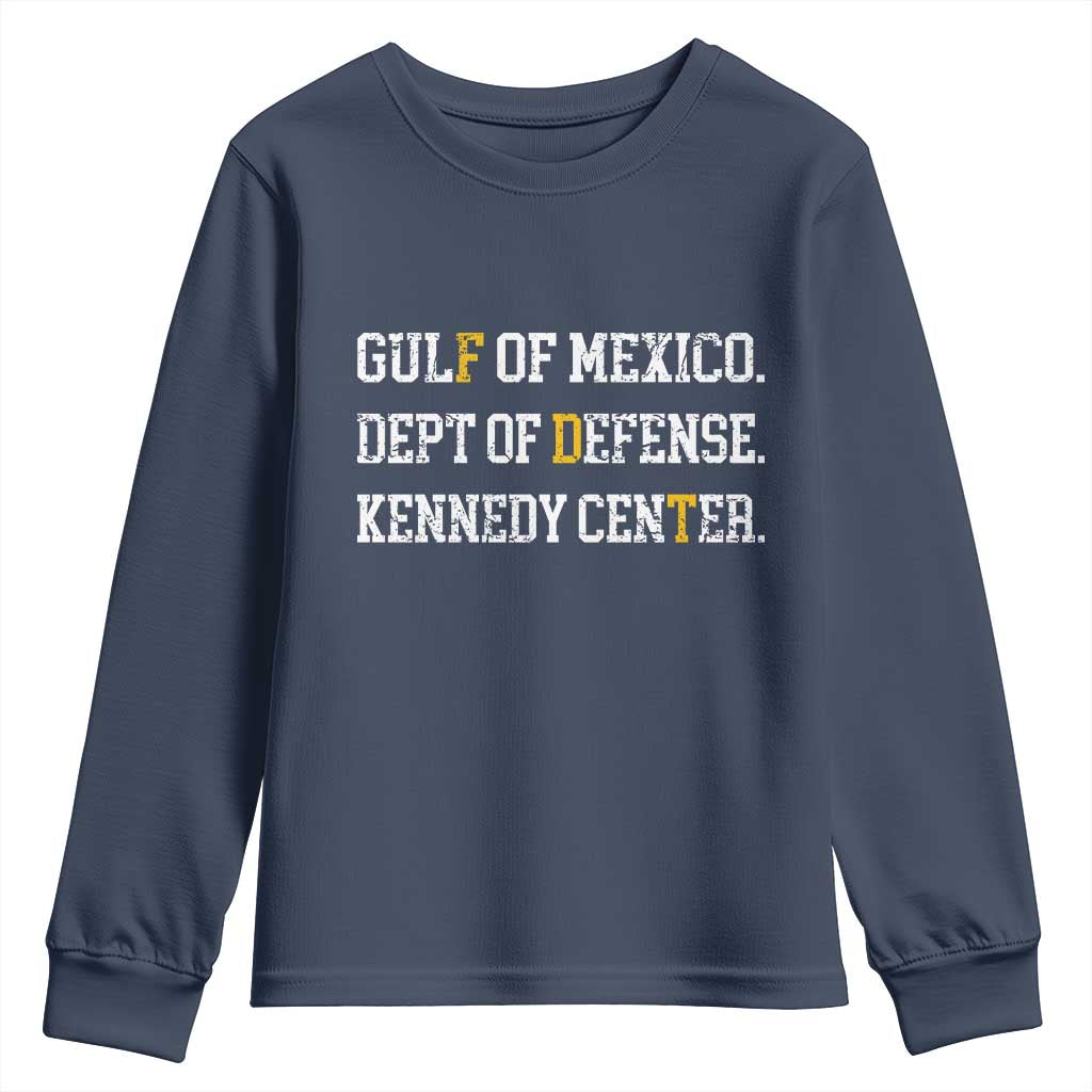 Subtle FDT Youth Sweatshirt Vintage Gulf of Mexico Dept Of Defense Kennedy Center TS10 Navy Print Your Wear