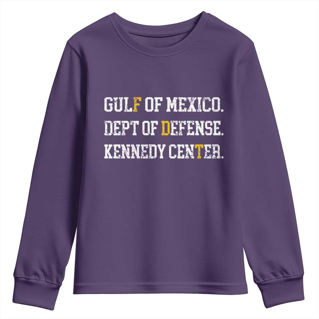 Subtle FDT Youth Sweatshirt Vintage Gulf of Mexico Dept Of Defense Kennedy Center TS10 Purple Print Your Wear