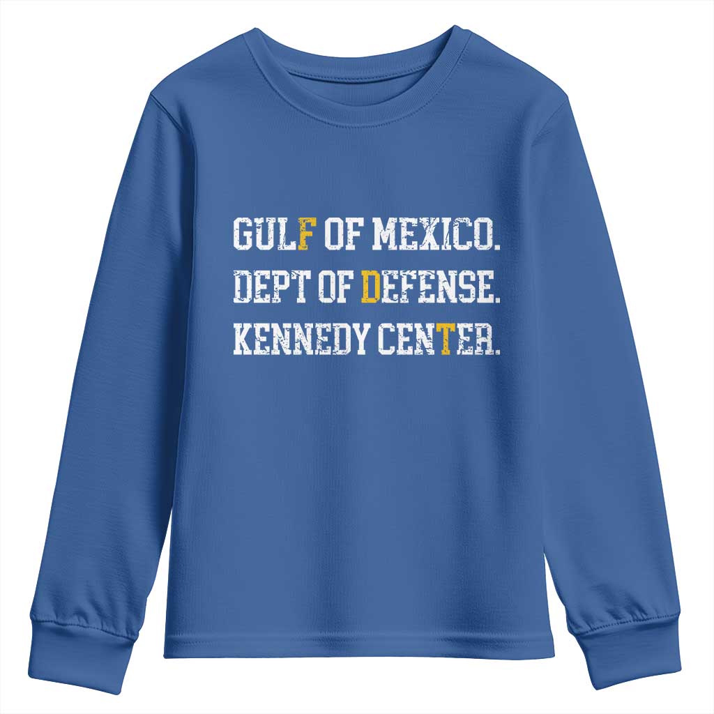 Subtle FDT Youth Sweatshirt Vintage Gulf of Mexico Dept Of Defense Kennedy Center TS10 Royal Blue Print Your Wear