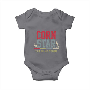 Your Hole is My Goal Inappropriate Cornhole Baby Onesie Funny Naughty Adult Humor Cornstar TS10 Charcoal Print Your Wear