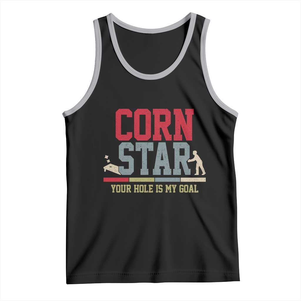Your Hole is My Goal Inappropriate Cornhole Tank Top Funny Naughty Adult Humor Cornstar TS10 Black Athletic Heather Print Your Wear
