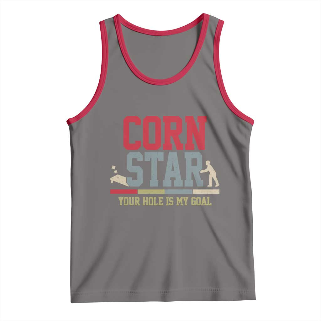 Your Hole is My Goal Inappropriate Cornhole Tank Top Funny Naughty Adult Humor Cornstar TS10 Deep Heather Red Print Your Wear