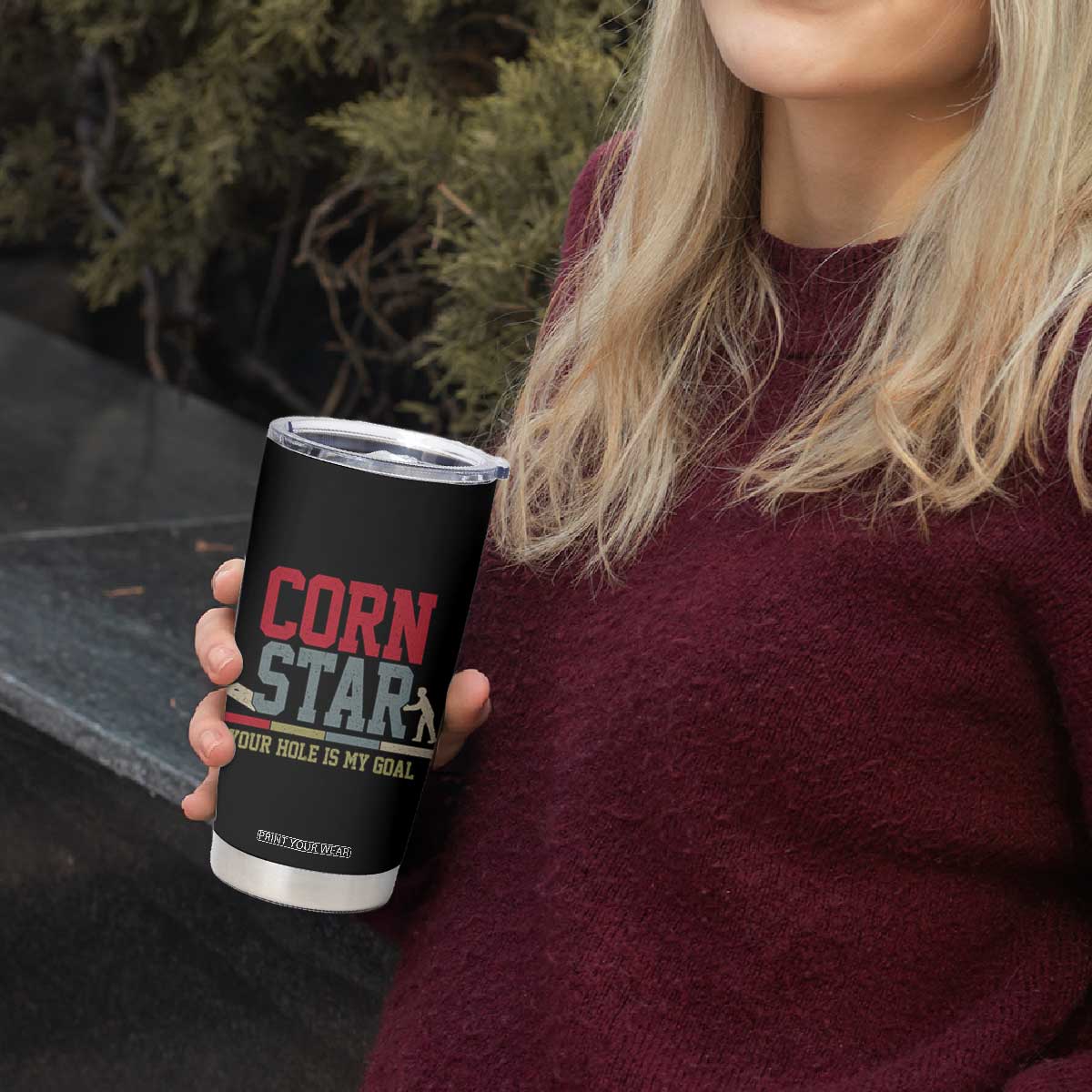 Your Hole is My Goal Inappropriate Cornhole Tumbler Cup Funny Naughty Adult Humor Cornstar TS10 Print Your Wear