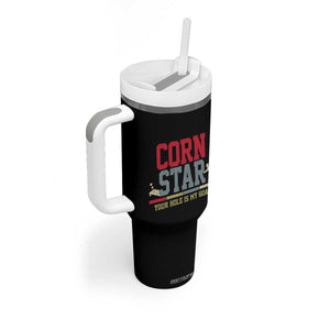 Your Hole is My Goal Inappropriate Cornhole Tumbler With Handle Funny Naughty Adult Humor Cornstar TS10 Print Your Wear