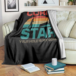 Inappropriate Cornhole Throw Blanket Retro Funny Adult Humor Cornstar Your Hole Is My Goal TS10 Print Your Wear