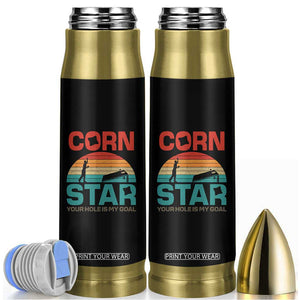 Inappropriate Cornhole Bullet Tumbler Retro Funny Adult Humor Cornstar Your Hole Is My Goal TS10 Black Print Your Wear