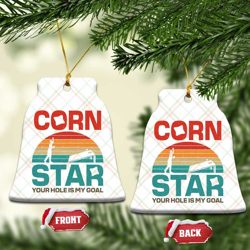Inappropriate Cornhole Ceramic Ornament Retro Funny Adult Humor Cornstar Your Hole Is My Goal TS10 Print Your Wear