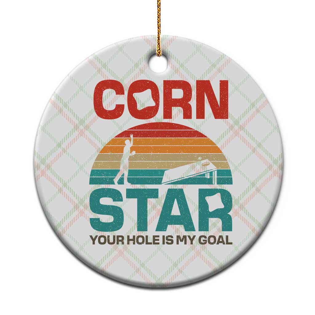 Inappropriate Cornhole Ceramic Ornament Retro Funny Adult Humor Cornstar Your Hole Is My Goal TS10 1pc Christmas Plaid Print Your Wear