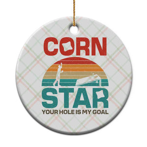 Inappropriate Cornhole Ceramic Ornament Retro Funny Adult Humor Cornstar Your Hole Is My Goal TS10 1pc Christmas Plaid Print Your Wear