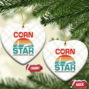 Inappropriate Cornhole Ceramic Ornament Retro Funny Adult Humor Cornstar Your Hole Is My Goal TS10 Print Your Wear