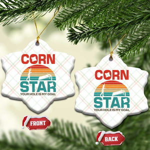 Inappropriate Cornhole Ceramic Ornament Retro Funny Adult Humor Cornstar Your Hole Is My Goal TS10 Print Your Wear