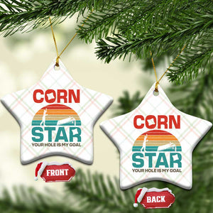 Inappropriate Cornhole Ceramic Ornament Retro Funny Adult Humor Cornstar Your Hole Is My Goal TS10 Print Your Wear
