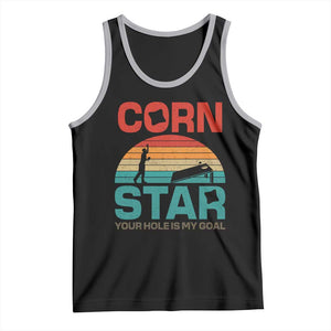 Inappropriate Cornhole Tank Top Retro Funny Adult Humor Cornstar Your Hole Is My Goal TS10 Black Athletic Heather Print Your Wear