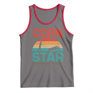 Inappropriate Cornhole Tank Top Retro Funny Adult Humor Cornstar Your Hole Is My Goal TS10 Deep Heather Red Print Your Wear
