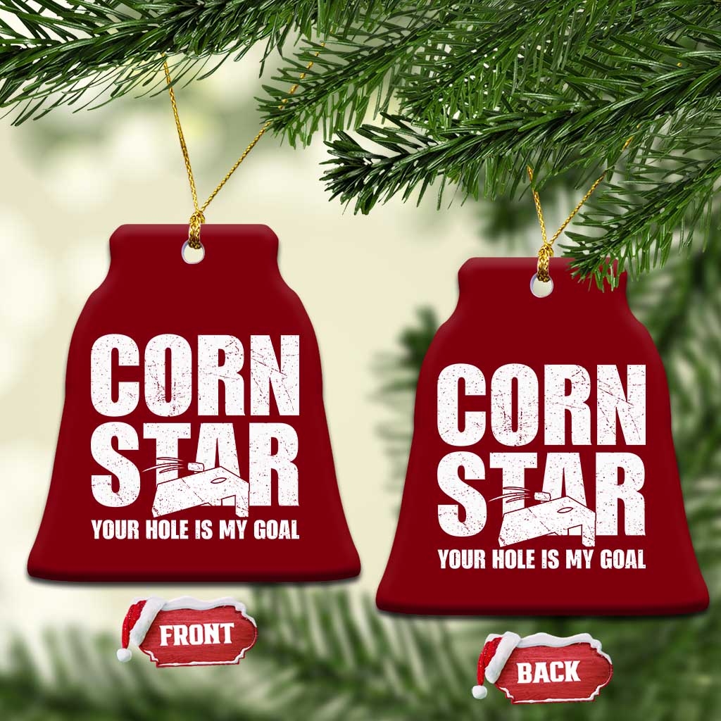 Inappropriate Cornhole Ceramic Ornament Funny Adult Humor Cornstar Your Hole Is My Goal TS10 Print Your Wear