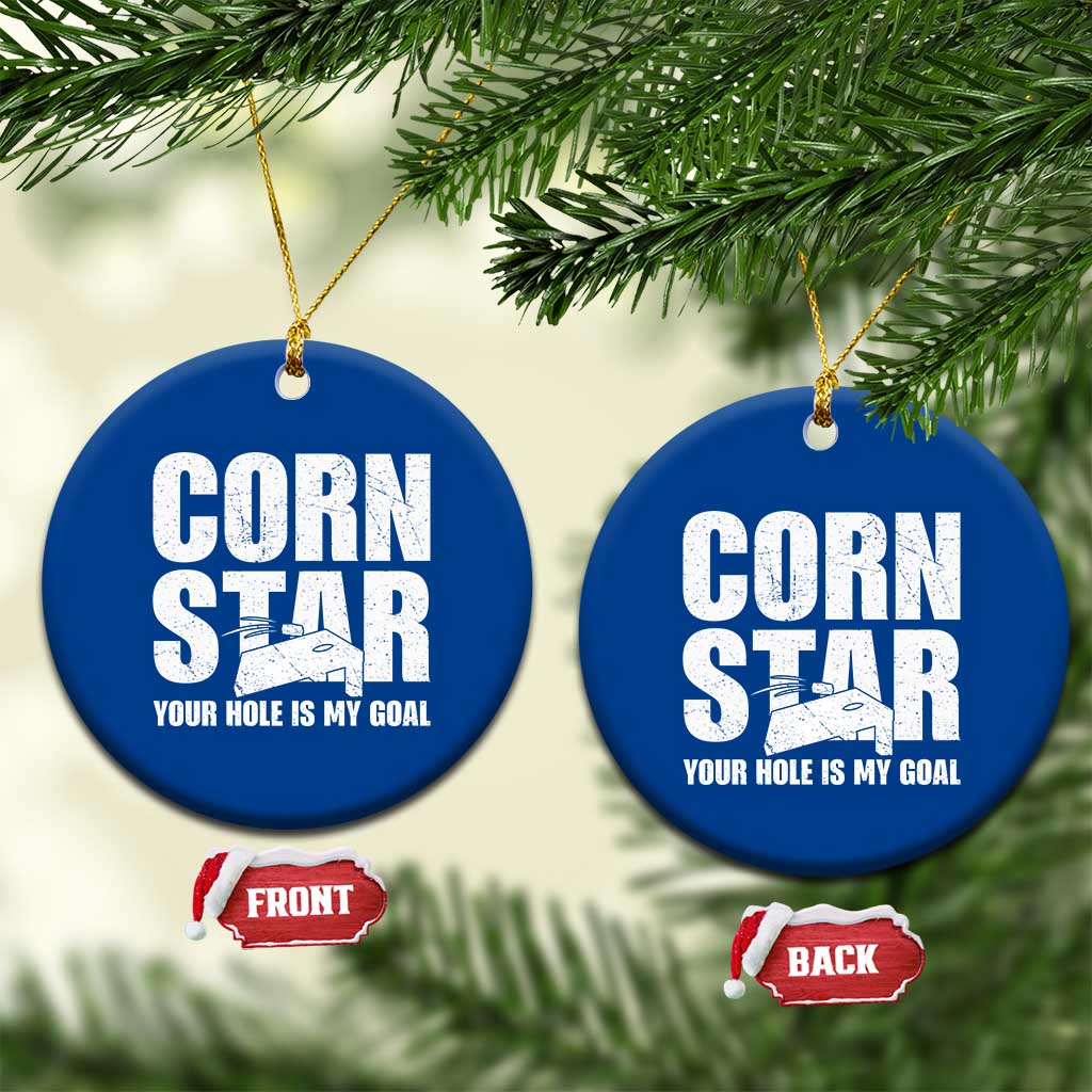 Inappropriate Cornhole Ceramic Ornament Funny Adult Humor Cornstar Your Hole Is My Goal TS10 1pc Blue Print Your Wear