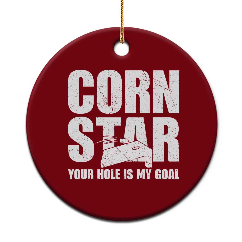 Inappropriate Cornhole Ceramic Ornament Funny Adult Humor Cornstar Your Hole Is My Goal TS10 1pc Red Print Your Wear