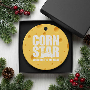 Inappropriate Cornhole Ceramic Ornament Funny Adult Humor Cornstar Your Hole Is My Goal TS10 1pc Yellow Cheese Print Your Wear