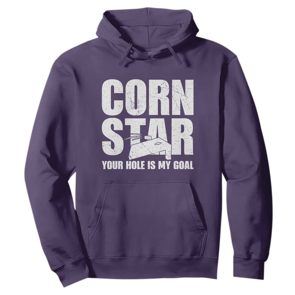 Inappropriate Cornhole Hoodie Funny Adult Humor Cornstar Your Hole Is My Goal TS10 Purple Print Your Wear