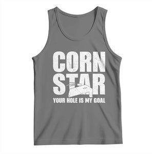 Inappropriate Cornhole Tank Top Funny Adult Humor Cornstar Your Hole Is My Goal TS10 Black Heather Print Your Wear