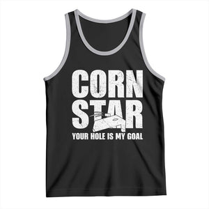 Inappropriate Cornhole Tank Top Funny Adult Humor Cornstar Your Hole Is My Goal TS10 Black Athletic Heather Print Your Wear