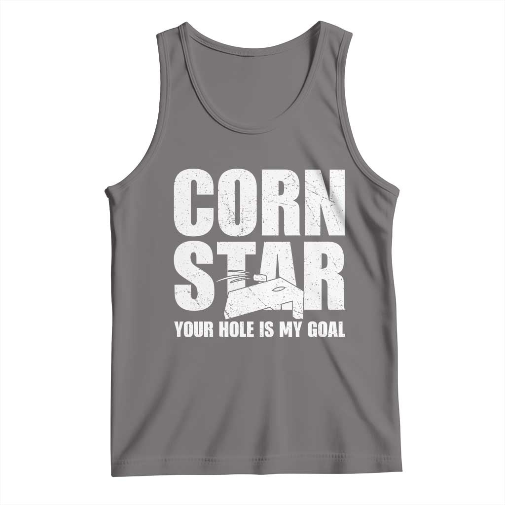 Inappropriate Cornhole Tank Top Funny Adult Humor Cornstar Your Hole Is My Goal TS10 Deep Heather Print Your Wear