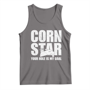 Inappropriate Cornhole Tank Top Funny Adult Humor Cornstar Your Hole Is My Goal TS10 Deep Heather Print Your Wear