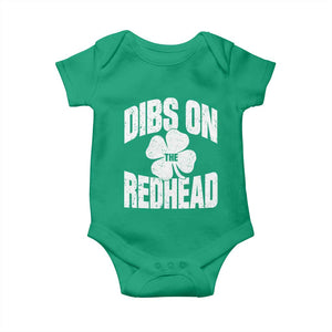 Funny Irish St Patricks Day Shamrock Dibs On The Redhead Baby Onesie TS10 Irish Green Print Your Wear