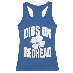 Funny Irish St Patricks Day Shamrock Dibs On The Redhead Racerback Tank Top TS10 Royal Blue Print Your Wear