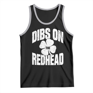 Funny Irish St Patricks Day Shamrock Dibs On The Redhead Tank Top TS10 Black Athletic Heather Print Your Wear