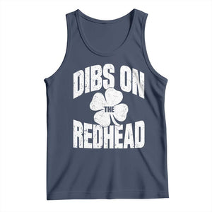Funny Irish St Patricks Day Shamrock Dibs On The Redhead Tank Top TS10 Navy Print Your Wear