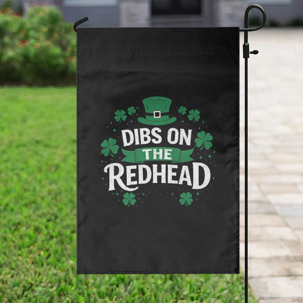 Funny Irish St Patricks Day Dibs On The Redhead Garden Flag Lucky Shamrock Clovers TS10 Print Your Wear