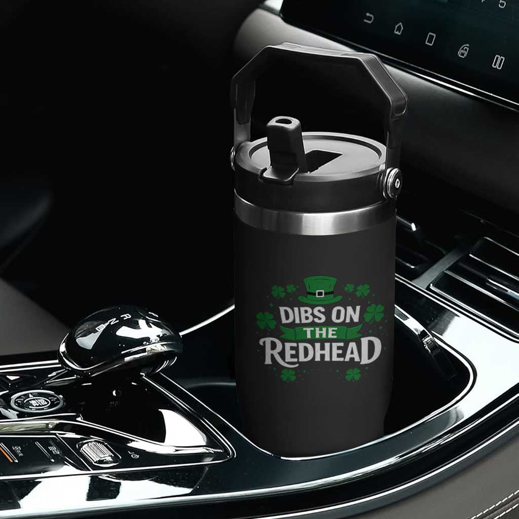 Funny Irish St Patricks Day Dibs On The Redhead Flip Straw Tumbler Lucky Shamrock Clovers TS10 Print Your Wear