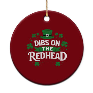 Funny Irish St Patricks Day Dibs On The Redhead Ceramic Ornament Lucky Shamrock Clovers TS10 1pc Red Print Your Wear
