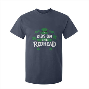 Funny Irish St Patricks Day Dibs On The Redhead T Shirt For Kid Lucky Shamrock Clovers TS10 Navy Print Your Wear