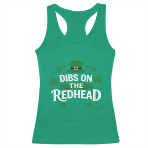 Funny Irish St Patricks Day Dibs On The Redhead Racerback Tank Top Lucky Shamrock Clovers TS10 Irish Green Print Your Wear