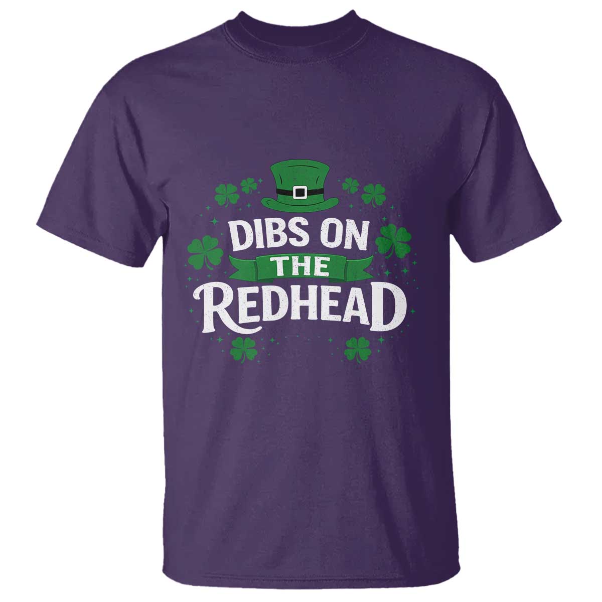 Funny Irish St Patricks Day Dibs On The Redhead T Shirt Lucky Shamrock Clovers TS10 Purple Print Your Wear