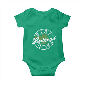Funny Irish St Patricks Day Dibs On The Redhead Baby Onesie Retro Lucky Shamrock TS10 Irish Green Print Your Wear