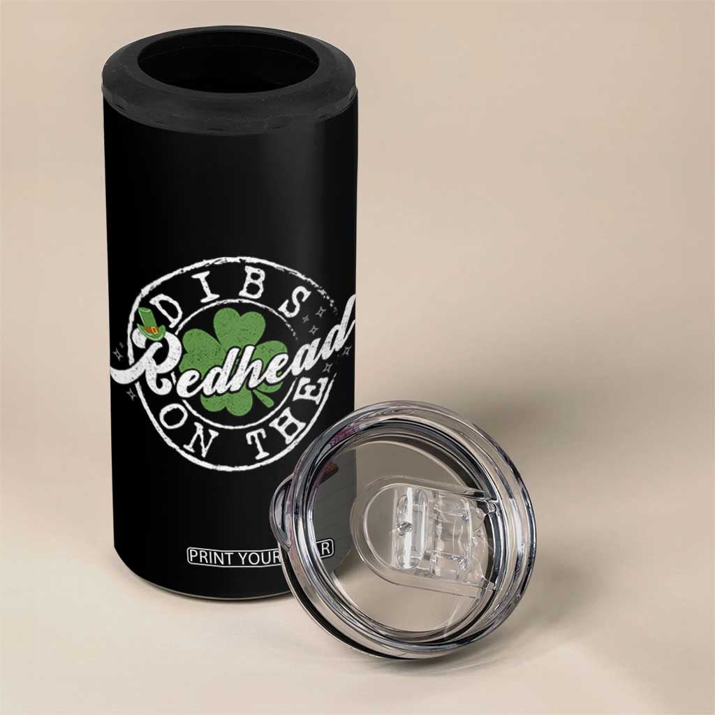 Funny Irish St Patricks Day Dibs On The Redhead 4 in 1 Can Cooler Tumbler Retro Lucky Shamrock TS10 Print Your Wear