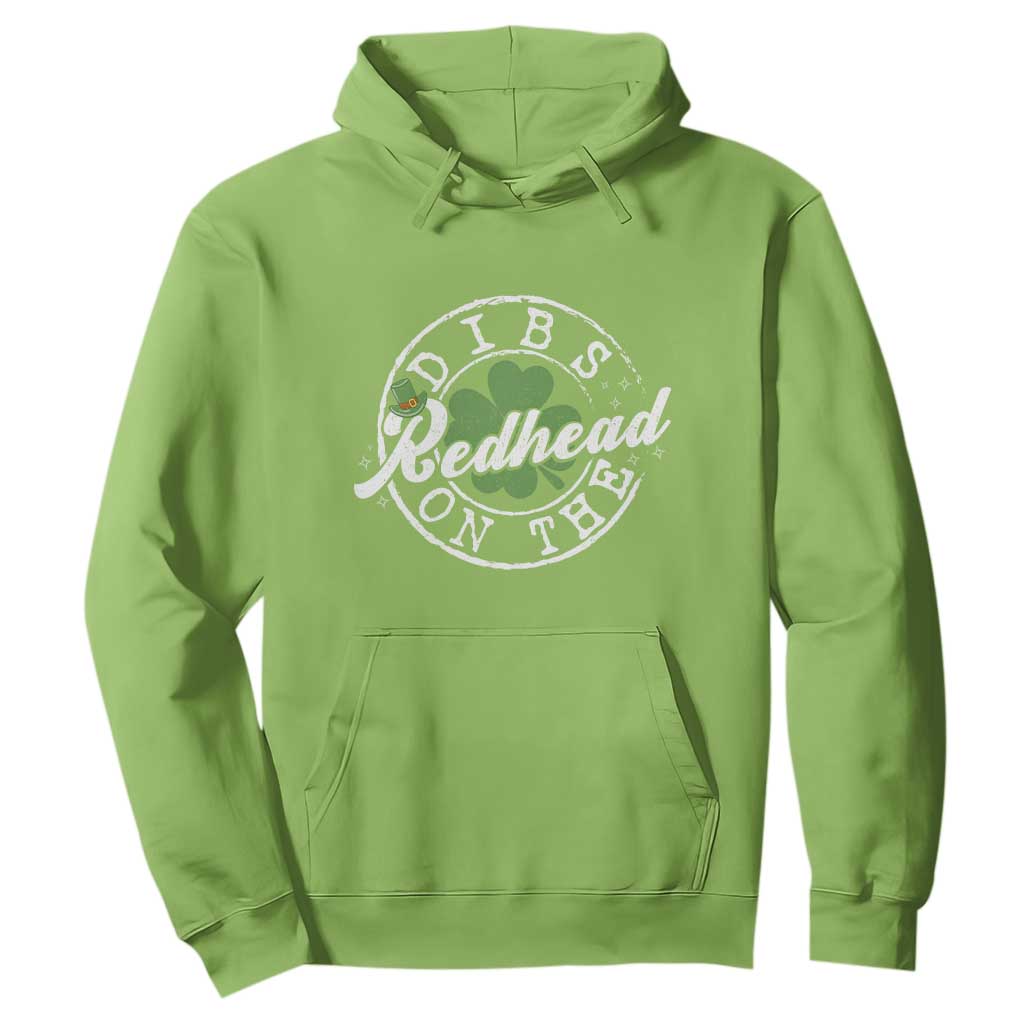 Funny Irish St Patricks Day Dibs On The Redhead Hoodie Retro Lucky Shamrock TS10 Lime Print Your Wear