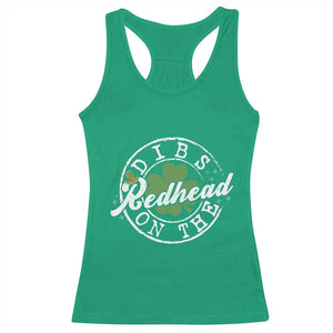 Funny Irish St Patricks Day Dibs On The Redhead Racerback Tank Top Retro Lucky Shamrock TS10 Irish Green Print Your Wear