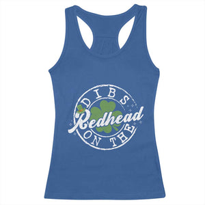 Funny Irish St Patricks Day Dibs On The Redhead Racerback Tank Top Retro Lucky Shamrock TS10 Royal Blue Print Your Wear