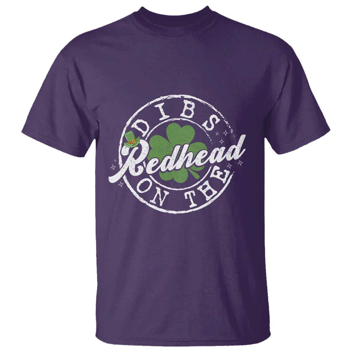 Funny Irish St Patricks Day Dibs On The Redhead T Shirt Retro Lucky Shamrock TS10 Purple Print Your Wear